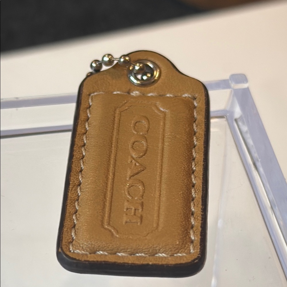 Coach Leather “Tan” Hangtag (w/silver-tone hardware)(Approx. size: 2” x 1”)(EUC)